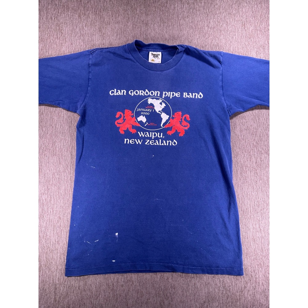 Vintage Tennessee River Clan Gordon Pipe Band Waipu New Zealand 2000 T-Shirt‎ M